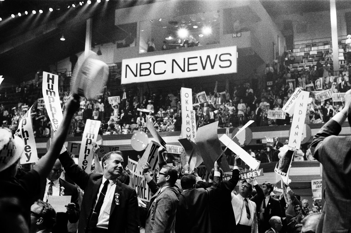 6. While we were watching the debates, the anchor – probably either Chet Huntley or David Brinkley on NBC – made a stunning announcement. There was violence between police and protesters at the Conrad Hilton Hotel, so serious they would break away from the proceedings to show it.
