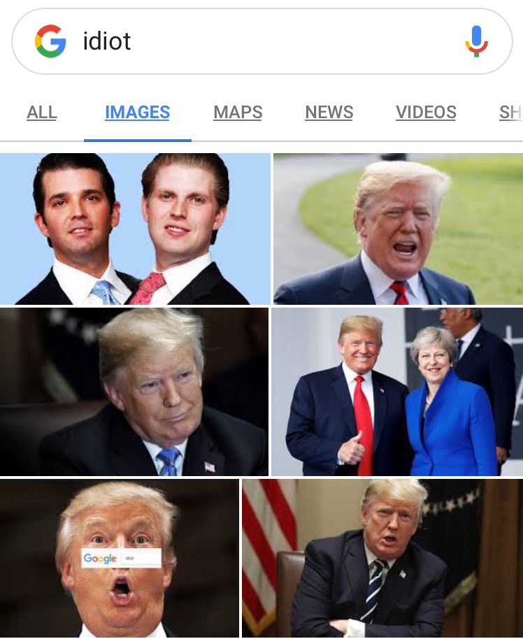 TraceyTorres's tweet photo. @realDonaldTrump GOOGLE search idiot and check the images #TrumpGoogle #TrumpNews https://t.co/LCIfMmz1CB