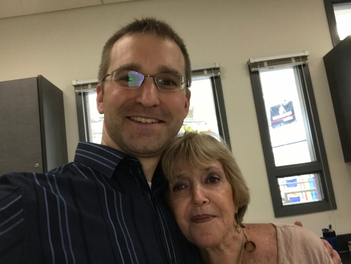 TimBrzezinski's tweet photo. It was an HONOR to meet Arlene today: a VETERAN #MATH T w/ 57 Y EXPERIENCE who's about to start Y 58! 😯 She demonstrated a keen interest (in today's @geogebra PD session) WRT using GGB to engage Ss! #TotallyInAWE #AbsolutelyAmazing #MTBoS #ITeachMath @SPSSuper @AITEStamford https://t.co/uboVQiY84i