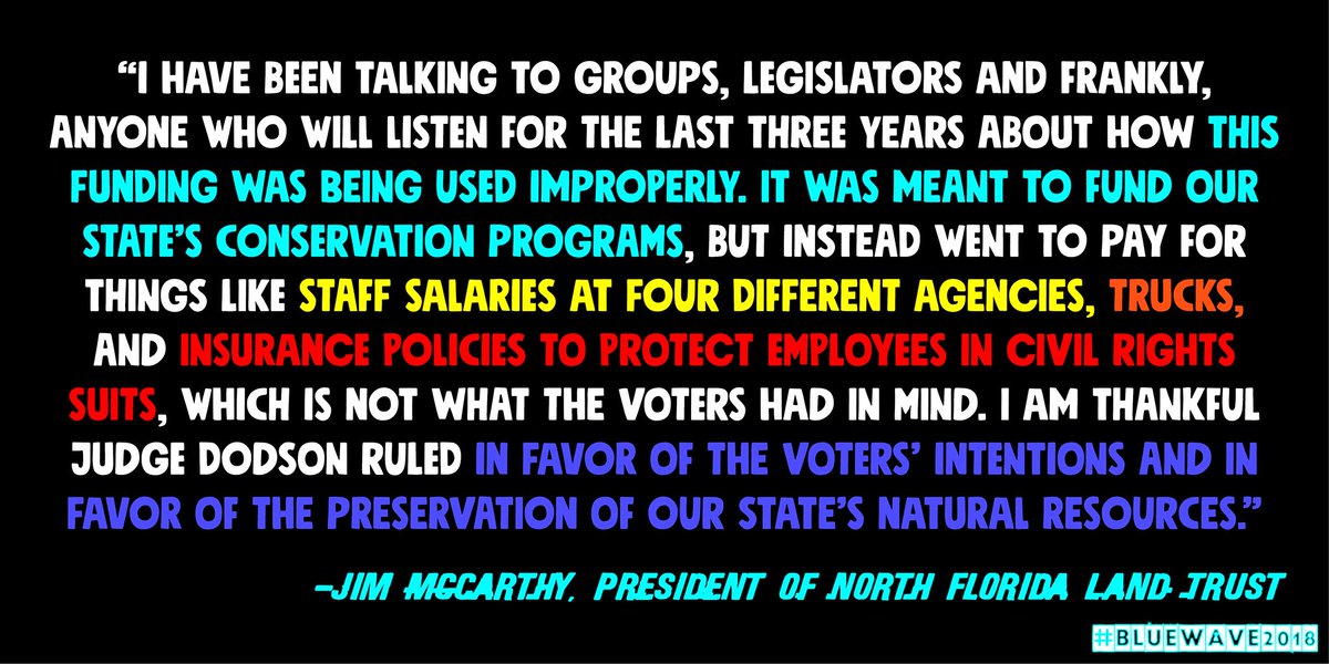 So, as you might imagine, environmental groups in  #Florida are upset. Jim McCarthy, president of North Florida Land Trust: