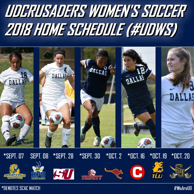 UDallasSports's tweet photo. Season starts this weekend! Be sure to mark down when #UDWS is playing at home this fall! | @UDallasWSoccer #WeAreUD #SCACwsoc #d3soc https://t.co/4bUgRa6nc3