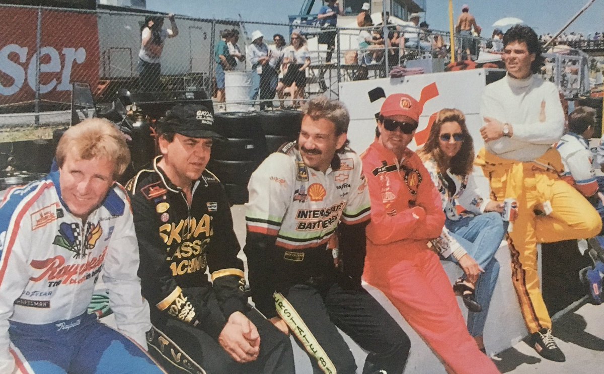 LilRedDave's tweet photo. Leaked image of the band getting back together for #NascarThrowbackWeek @TooToughToTame 🏁 #WonderHowManySuitsStillFit https://t.co/e1oFf1uRey