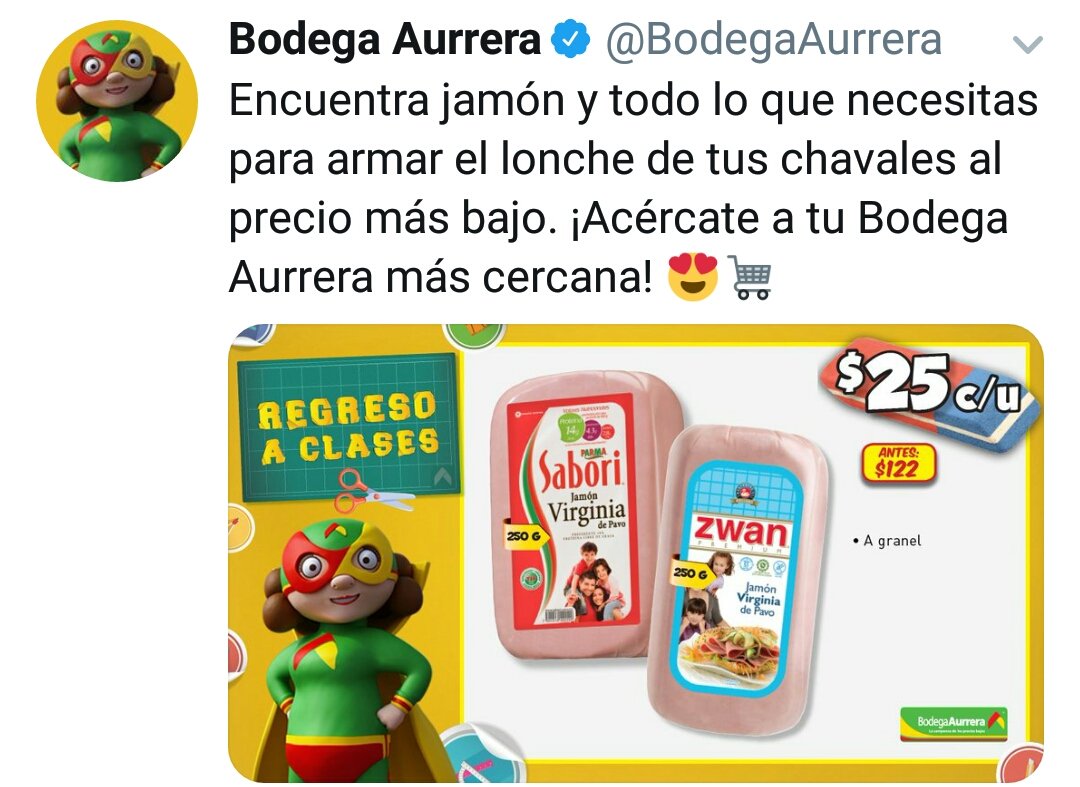 Mario Ontiveros (@latiaveros) on Twitter photo Cuando mamá lucha le hecha mas ganas a la venta para los chavales y mi Julio regalado comiendo vertoluchi, esas son ganas de vender y no mamads.
<a href="/BodegaAurrera/">Bodega Aurrera</a> Cuando mamá lucha le hecha mas ganas a la venta para los chavales y mi Julio regalado comiendo vertoluchi, esas son ganas de vender y no mamads.
<a href="/BodegaAurrera/">Bodega Aurrera</a>