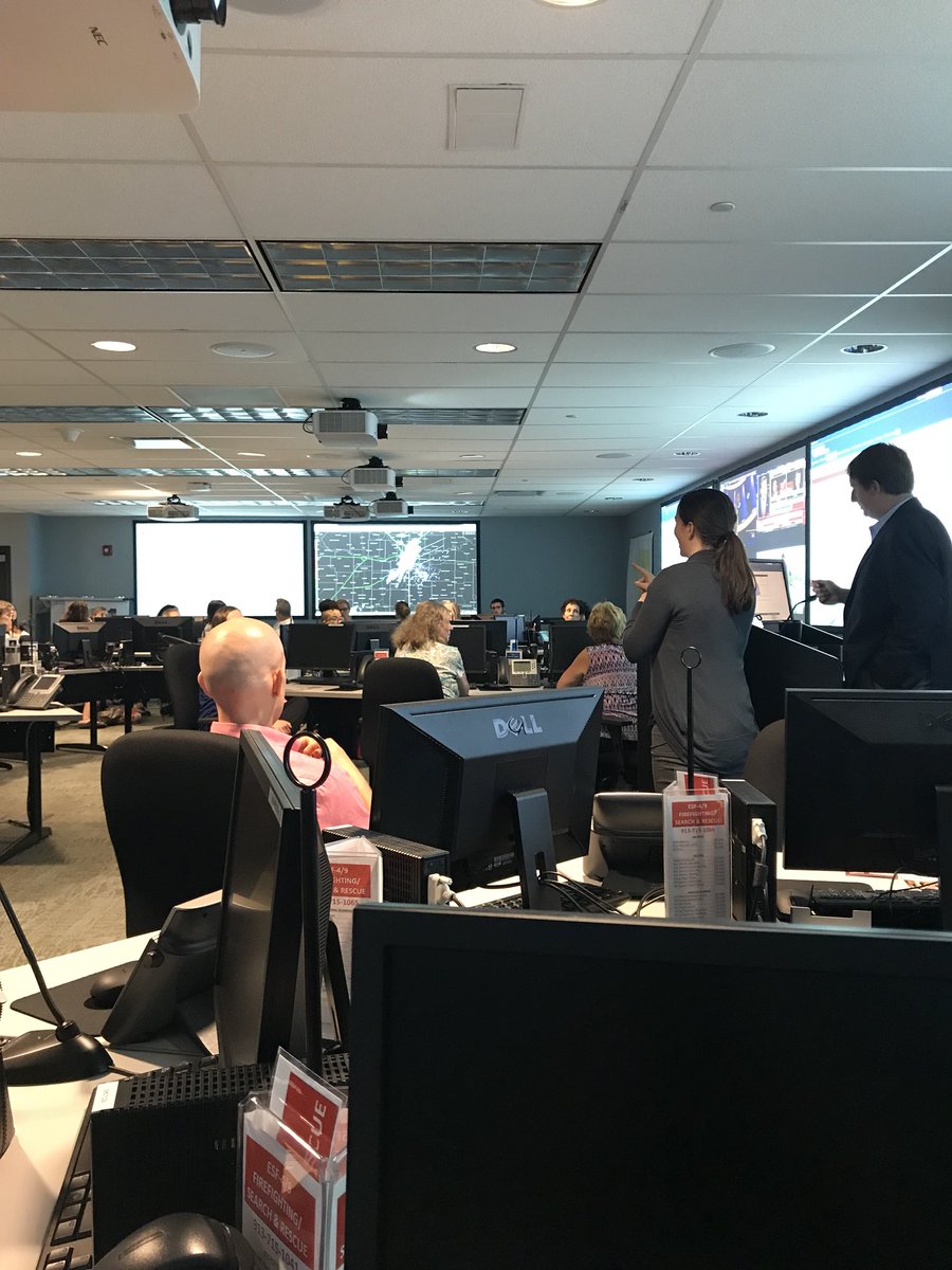 jstickle's tweet photo. Learning about @jocogov @JoCo_Emergency Operations from the Deputy Director.  #bigscreens Phases: mitigate, prepare, respond, recover #communityaction #jccap Its coordination, not command. #peoplebusiness https://t.co/6dfZAhuRK2