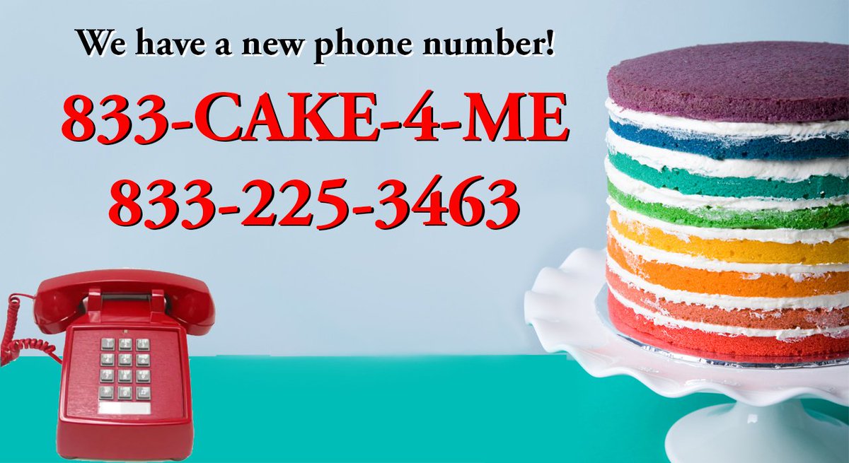 ImagineCakeDC's tweet photo. We have a new phone number! 
833-CAKE-4-ME
833-225-3463 https://t.co/BNWa08ysWT