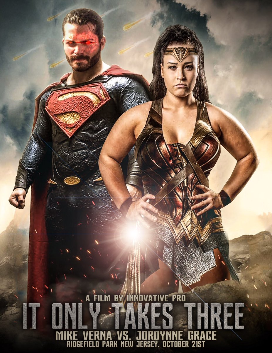 CMxGraphics's tweet photo. @InnovativePro_ #ItOnlyTakesThree #FirstTimeEver Mike Verna vs Jordynne Grace #ManOfSteel #WonderWoman #JusticeLeague #RidgefieldPark #NewJersey #Intergenderwrestling #DC #comics #Superman #krypton October! Apparently my best graphic to date? https://t.co/m85J2q8Her
