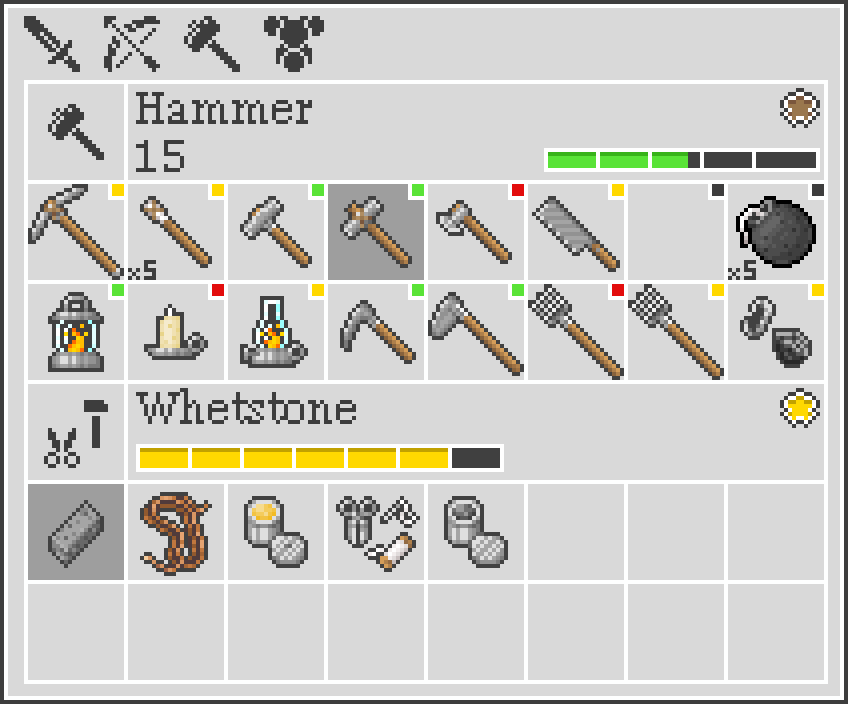 PlusleRin's tweet photo. Some tools and repairing items! #pixelart #indiedev https://t.co/v31tXLK0JF