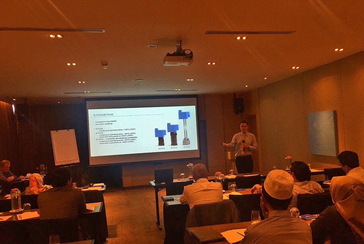 DorisBlessing's tweet photo. #EmrCONNECT seminar focussing on #Corrosion &amp; #Erosion Monitoring using #Permasense Non-Intrusive Sensors. Honoured to have guest speakers from various reputable refinery plants in Asia to present &amp; share their experiences on #Wireless Integrity Monitoring Sys from #Emerson. https://t.co/8fbqz9rBmo
