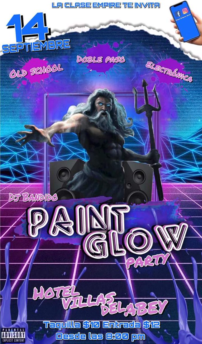Joliamysr_'s tweet image. Este próximo 14 de septiembre La  Clase Empire te invita a nuestro primer party el “Paint Glow Party”. 🎨 

Lugar: Hotel Villas del Abey 
Taquillas:$10
Entrada:$12
 
(Tengo taquillas, el/la que quiera me tira al DM)

NO TE LO PUEDES PERDER!
#TeamEmpire #TeamStella
#PaintGlow