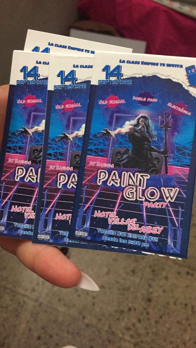 Joliamysr_'s tweet image. Este próximo 14 de septiembre La  Clase Empire te invita a nuestro primer party el “Paint Glow Party”. 🎨 

Lugar: Hotel Villas del Abey 
Taquillas:$10
Entrada:$12
 
(Tengo taquillas, el/la que quiera me tira al DM)

NO TE LO PUEDES PERDER!
#TeamEmpire #TeamStella
#PaintGlow