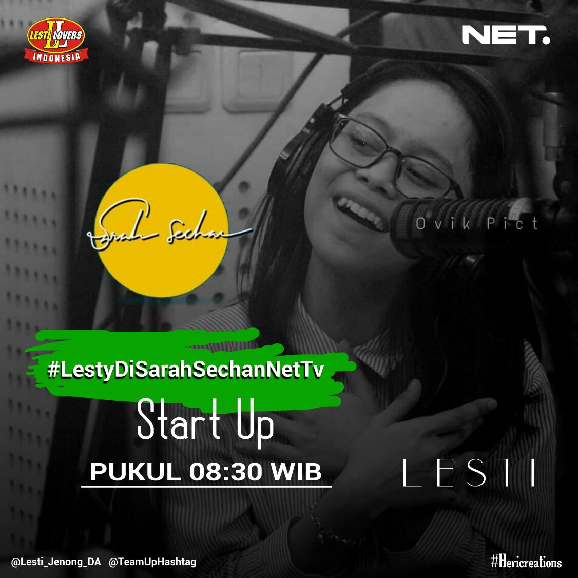 selamat pagi...baru bisa nimbrung ngehastag lagi...hehe...
#LestyDiSarahSechanNetTv