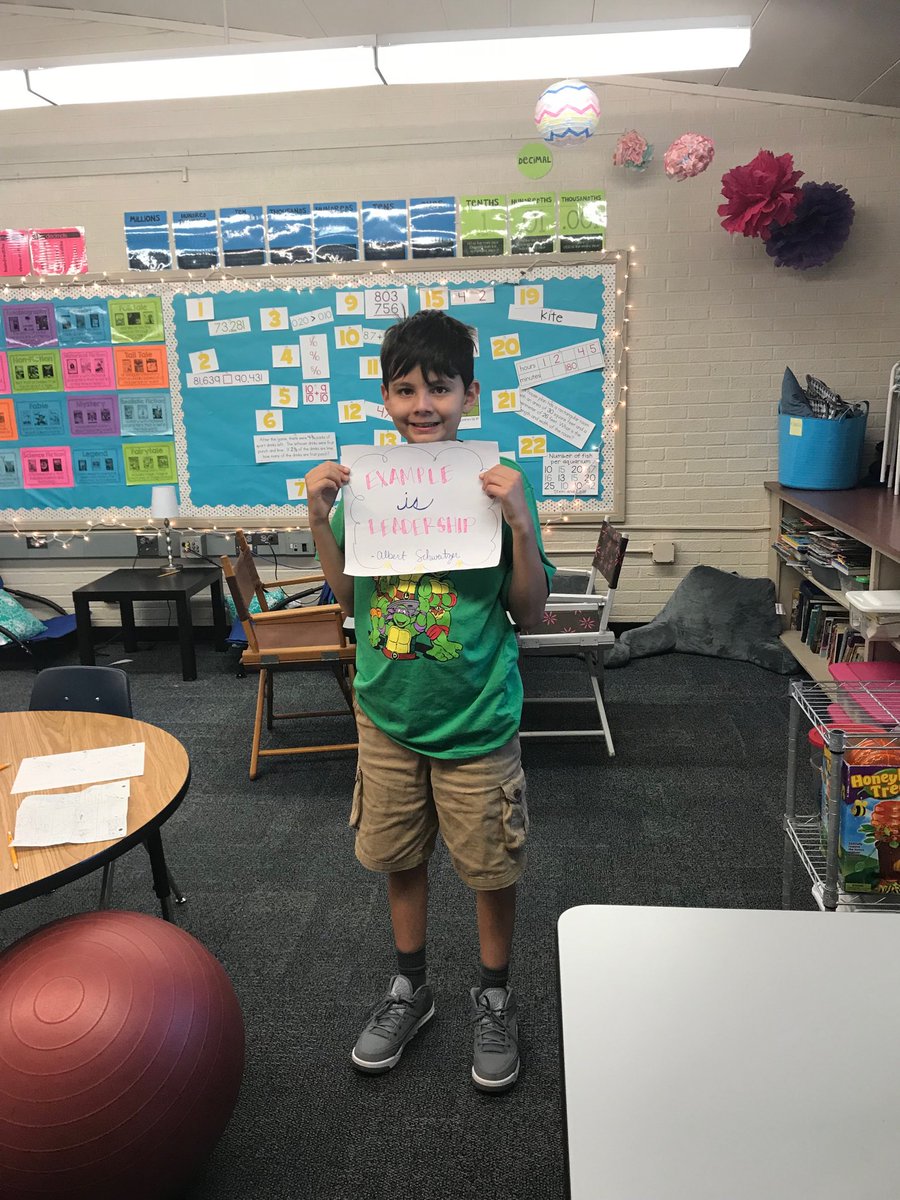 jenna5hanson's tweet image. Our first ever #keepthequote 5th grader. “Example is Leadership” &amp;amp; this kiddo earned every word of it for the first week of school. 👍🏼#iteach5th #WeAreRushtonStars