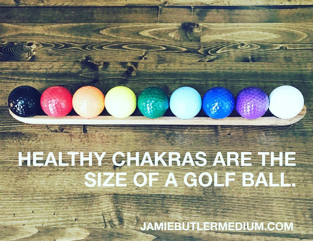 Jamiebutler's tweet photo. Healthy #chakras are the size of a golf ball :) #chakrahealth #itsnotwoowoo #everydaymedium https://t.co/ppTsXu37cZ