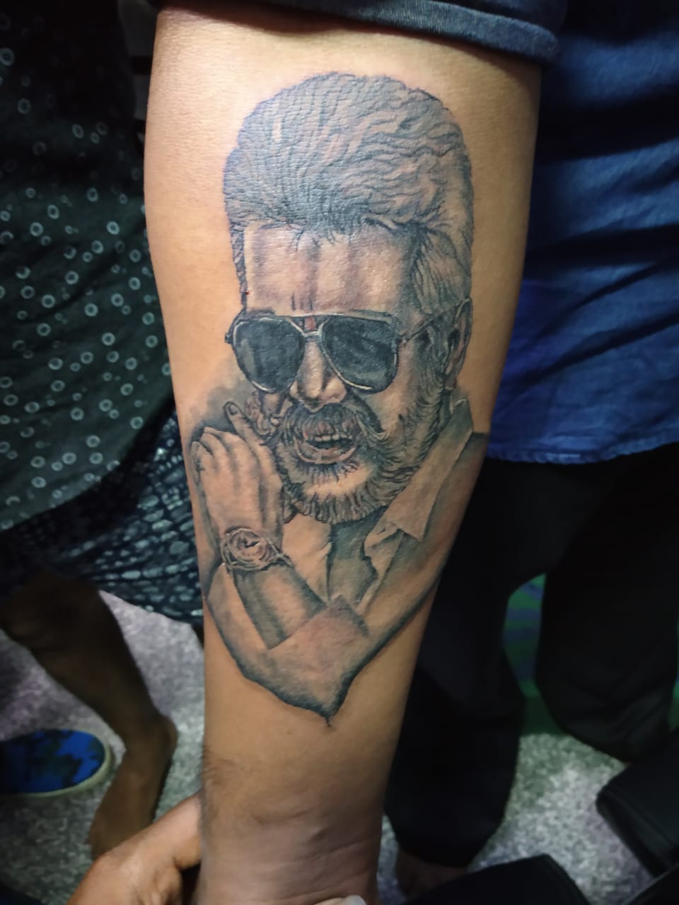 Meghanaa Raghupathruni Tattoo with Actor Ajith Kumar Name