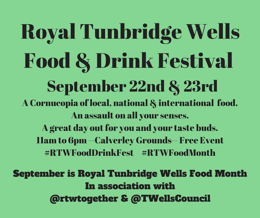We have a couple of spaces left at our festival 

September 22nd 23rd

Tweet to register your interest or email steve@tonbridgefarmersmarket.co.uk 

#RTWFoodDrinkFest