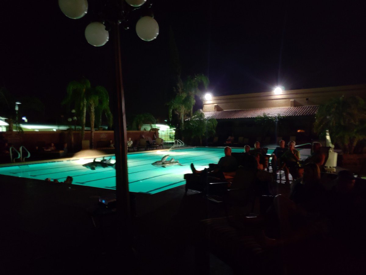 Movie time at the pool, Anaconda with Jennifer Lopez. (@ Mesa Regal RV Resort in Mesa, AZ) swarmapp.com/c/aNhcDhlrywl