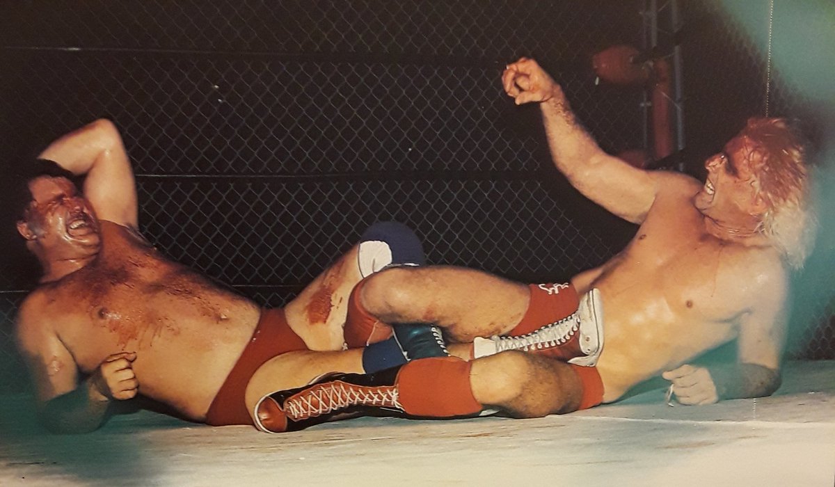 Rasslin' History 101 on Twitter: "Ric Flair made two NWA World Title defenses inside a steel cage vs Harley Race back in 1984:first one was in Toronto on February 16,1984,the other was