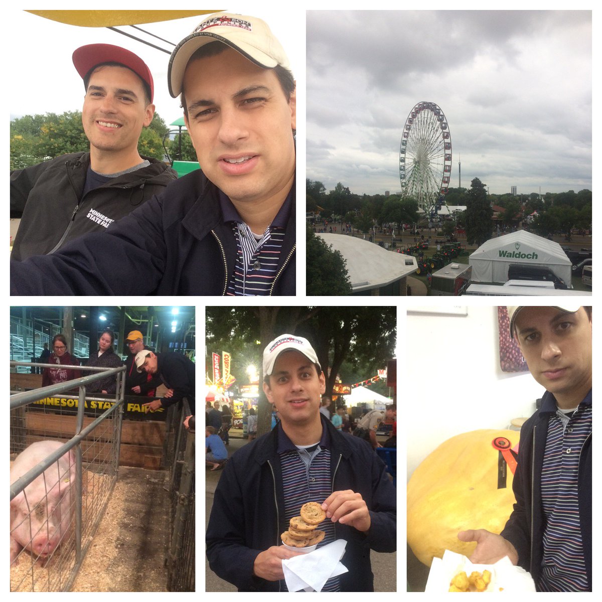 JacobTapia's tweet photo. Spent the evening with my brother who showed me around the MN state fair. Enjoyed some great views, food, and seeing future bacon. https://t.co/UoCBYkzbI9