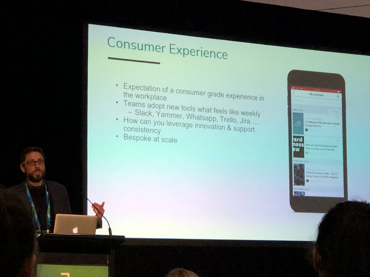 PageUpPeople's tweet image. Employees are demanding a consumer tech experience at work, and teams are introducing their own apps. How do employers both empower teams and ensure people can communicate across the organisation? - @daynenash @AHRItweets #AHRINC