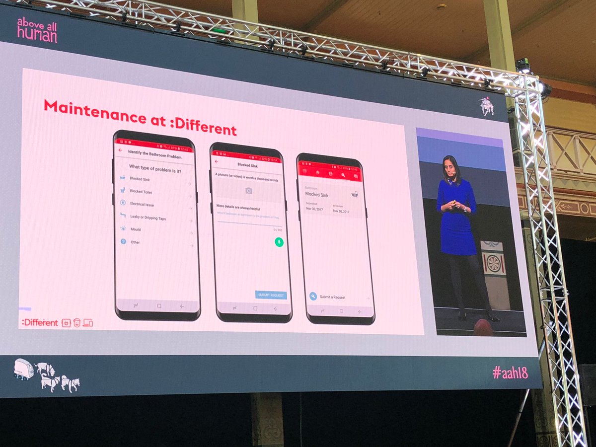 Our cofounder @minarad is on stage right now at #aah18 talking about how to create great products with memorable customer experiences. #aah18 #innovation #realestate #PropertyManagement