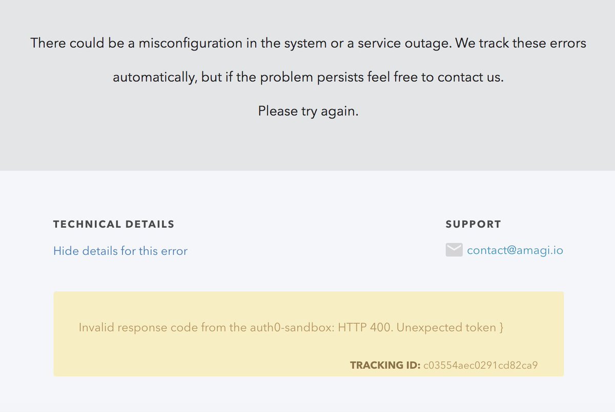 pat_when's tweet photo. @auth0status encountering error when logging in thru our app and even thru the dashboard https://t.co/BHFOVjOQ2X