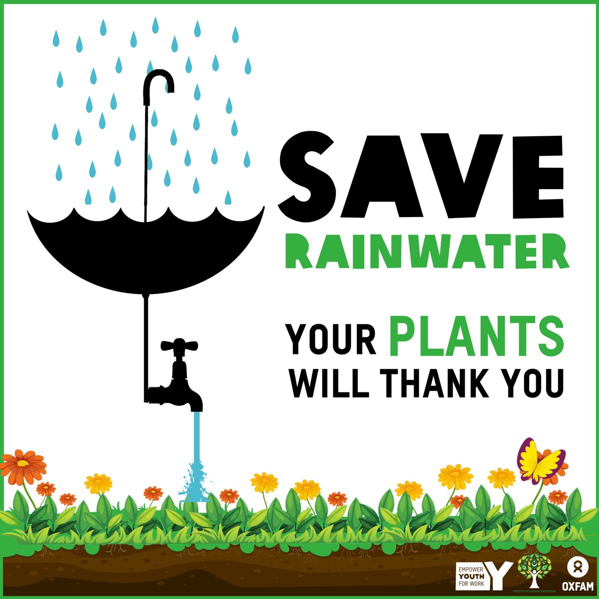 Use rainwater for your plants to save water. Using water barrels in your home saves up to 5,000 litres of water a year . #SafeSpaces4Youth #YouthKaGreenPakistan #SaveWater