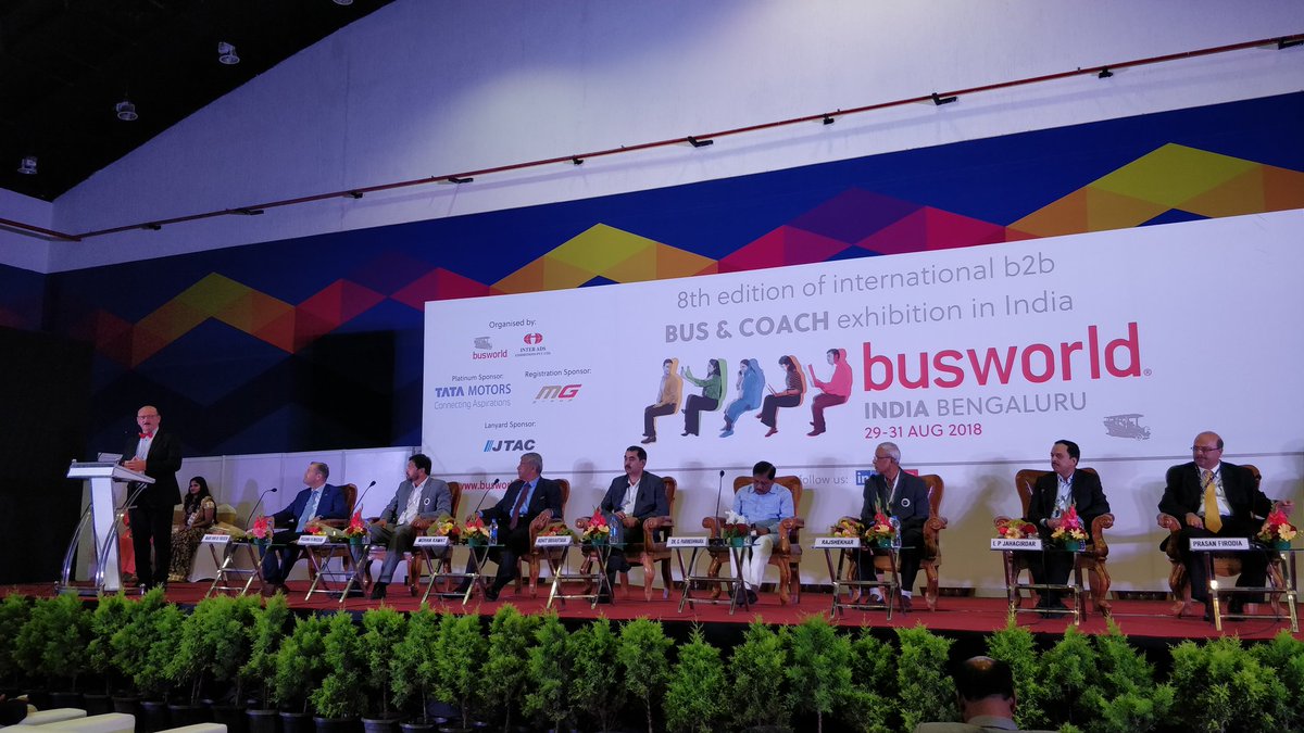 drivespark's tweet photo. Didier Ramoudt, President, Busworld International addressing the gathering at #BusworldIndia.
@busworld #DriveSpark #Busworld2018 #BusandCoachExhibition https://t.co/HRMhjPjn3k