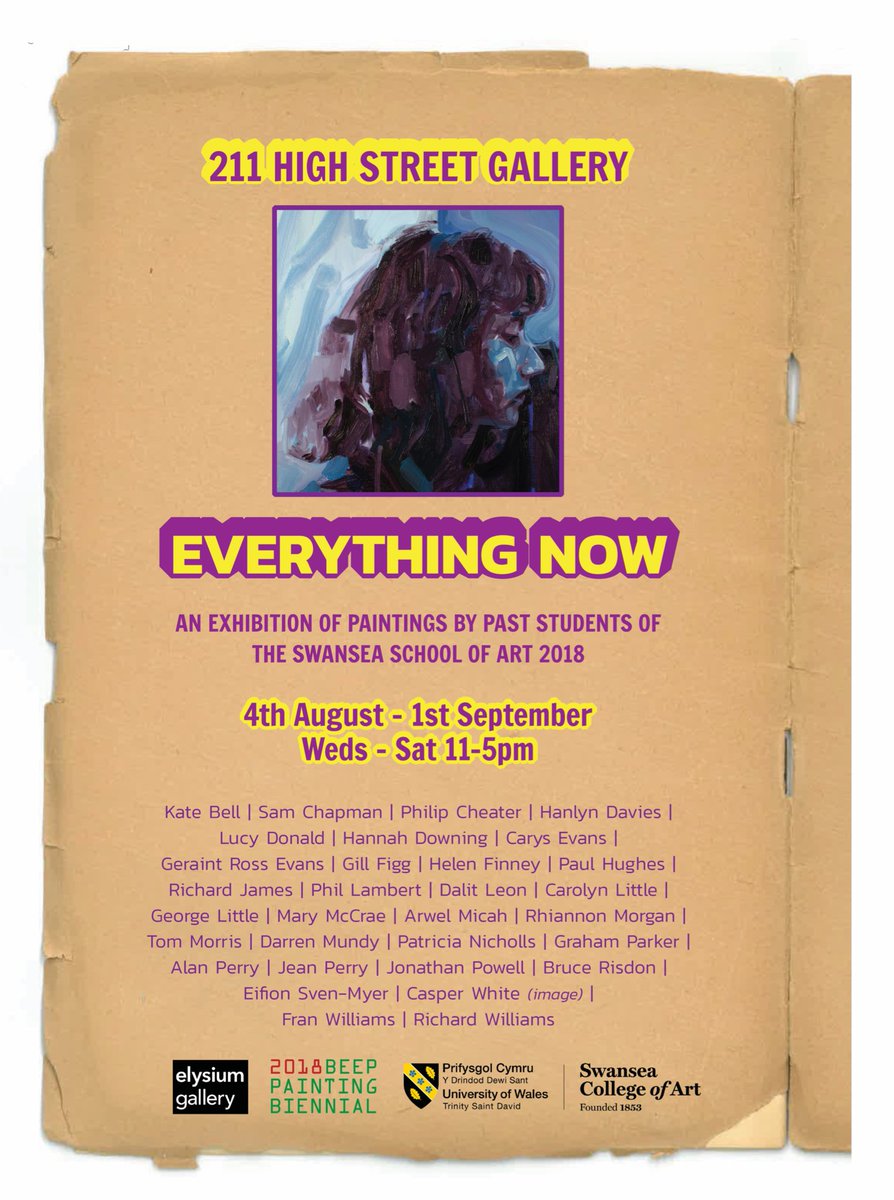 Last week to see <a href="/BeepWales/">Jonathan Powell</a> 2018! All exhibitions open until Saturday 1st September <a href="/VolcanoUK/">Volcano Theatre</a> <a href="/elysiumgallery/">elysium</a> <a href="/ArtSwansea/">Swansea College of Art UWTSD</a> <a href="/UWTSD/">University of Wales Trinity Saint David</a> @CoastalHousing <a href="/Arts_Wales_/">Cyngor Celfyddydau Cymru | Arts Council of Wales</a> beeppainting.com