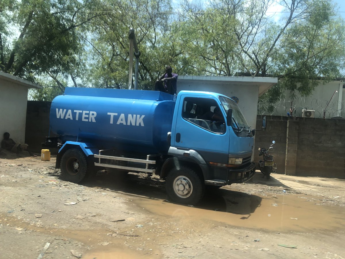 #watertank truck in #Juba #SouthSudan supplies drinking water to people in the capital. This water tank is being filled at a refill station. #iwmffellows #iphonephotography #travelgram #deployed #onassignment #deployment