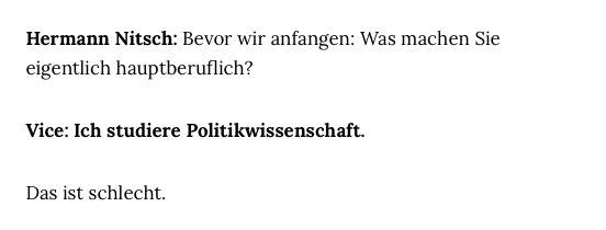 Ich hab 2010 mein erstes größeres IV für VICE mit Hermann Nitsch gemacht, und es war danach lange Zeit schwierig, einen besseren Einstieg hinzukriegen.