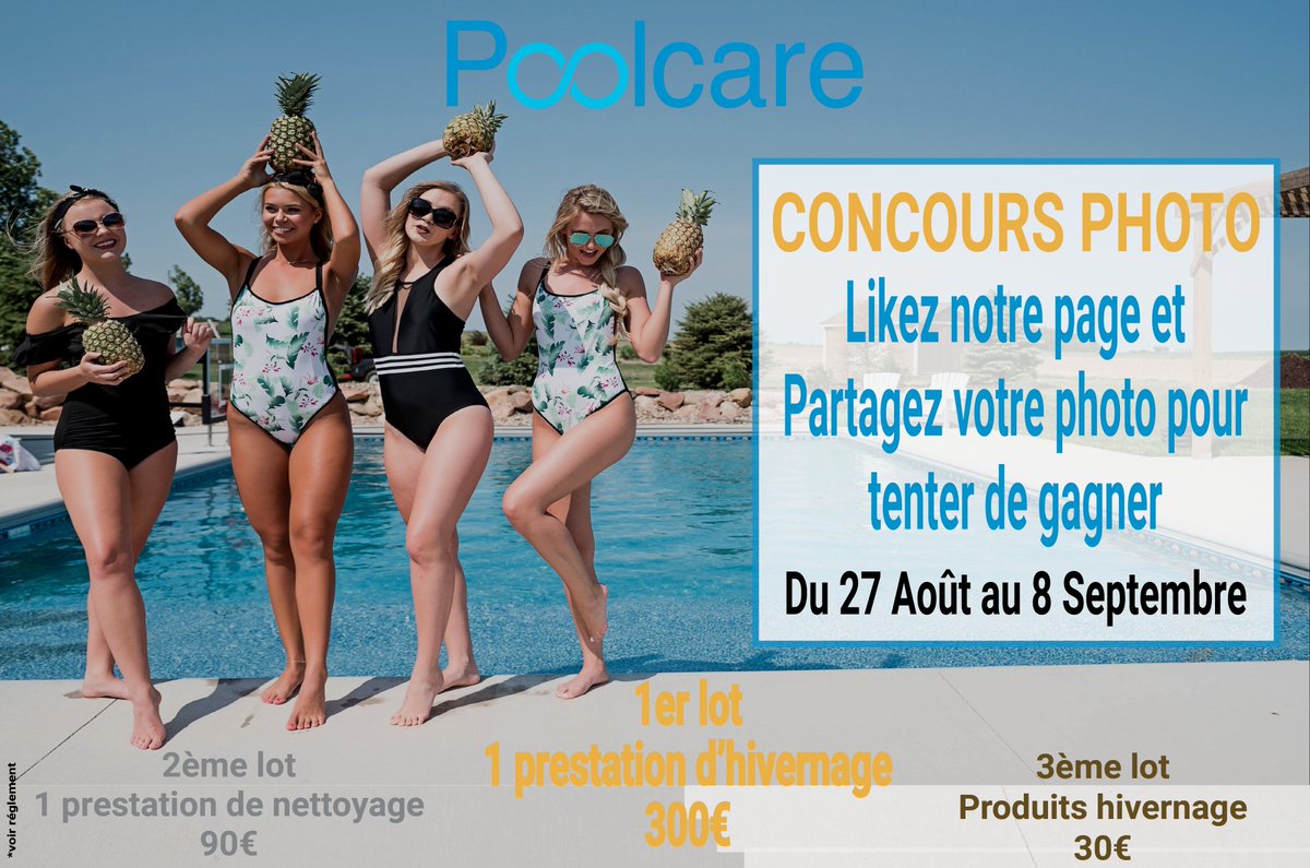 Poolcare_'s tweet photo. 💦 ALERTE JEU CONCOURS 📷
A gagner jusqu'à 300€ d'entretien pour préparer votre piscine pour l'hiver ❄️
 Retrouvez les conditions sur Facebook : https://t.co/OF9QpdFYuY

 #poolcare #jeuconcours #piscine https://t.co/ZrqACdUG0a