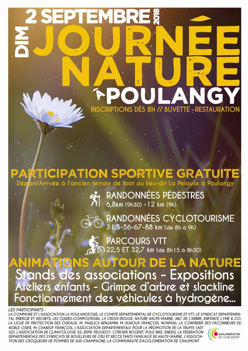 Justy_FR's tweet photo. La #rentrée vous déprime ? Venez faire un tour à la #JournéeNature organisé par l'agglomération de #Chaumont ce Dimanche 2 Septembre à #Poulangy ! Divers activités autour de la nature au programme avec le petit plus, un stand #hydrogène...
#hydrogen #Justy https://t.co/2JvyvHaRYe