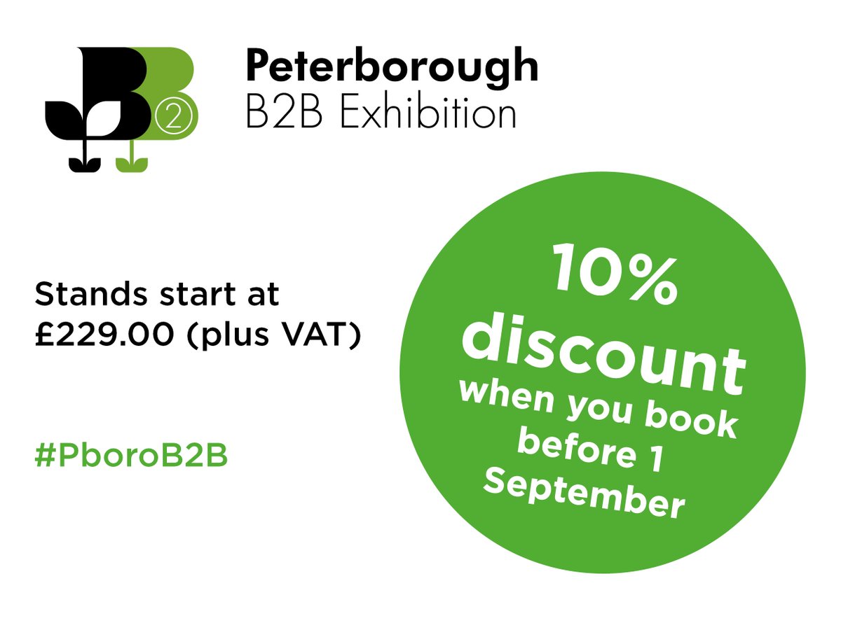 cambschamber's tweet photo. You have until 5pm Friday to secure you @PboroB2B stand with a 10% discount - book online today https://t.co/GDbDU4N69Q https://t.co/saIvUQ7ZpV