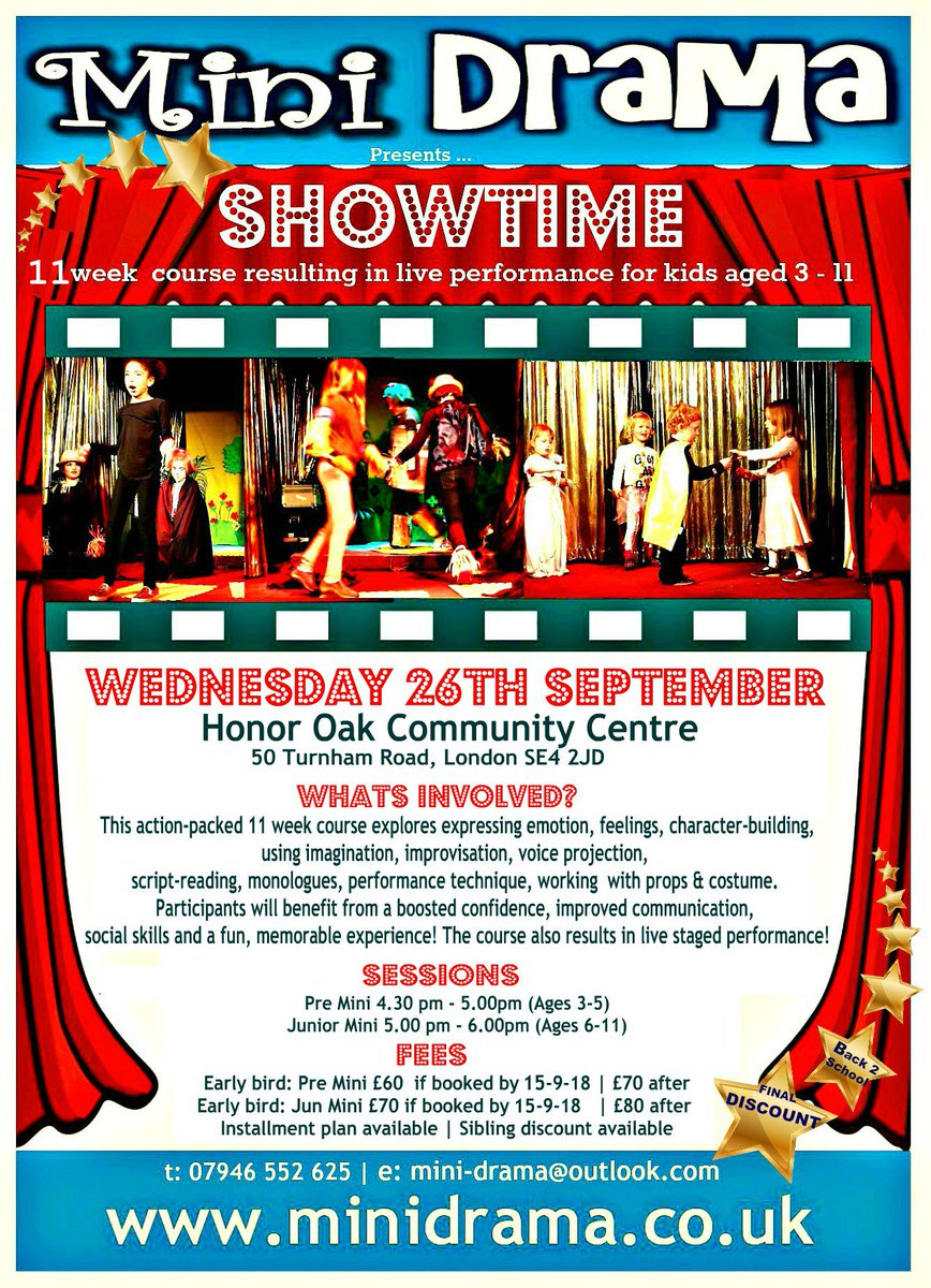 The #summerholidays are almost over &amp; this years #showtime is on its way!
#drama4kids #creative #fun #performance #costume #stage #lights #camera #action!