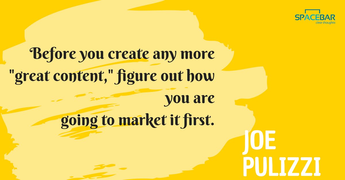 SpacebarContent's tweet photo. Great content if not marketed properly, won't get you the desired results.
#WednesdayWisdom #MakeGreatContent #Marketing #ContentMarketing https://t.co/yquQKvn2a2