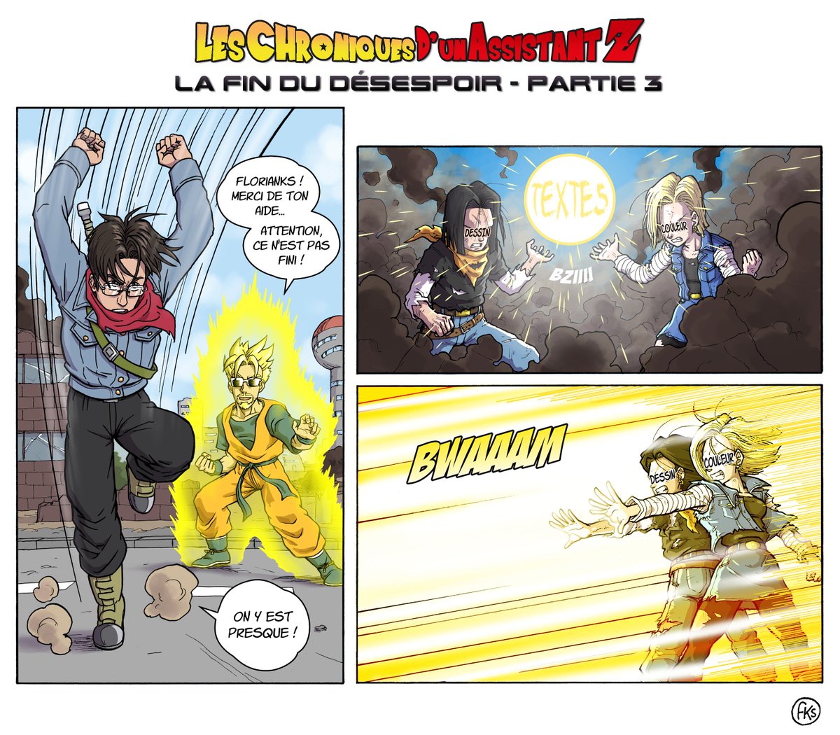 Florianksartist's tweet photo. Ils croyaient avoir vaincu, mais c'était sans compter sur une dernière attaque surprise de la part de l'adversaire... Les textes !! Lancée de plein fouet sur eux, Florianks et le Dessinator arriveront-ils à contrer cette puissante vague d'énergie? https://t.co/RNoDOrv7F0