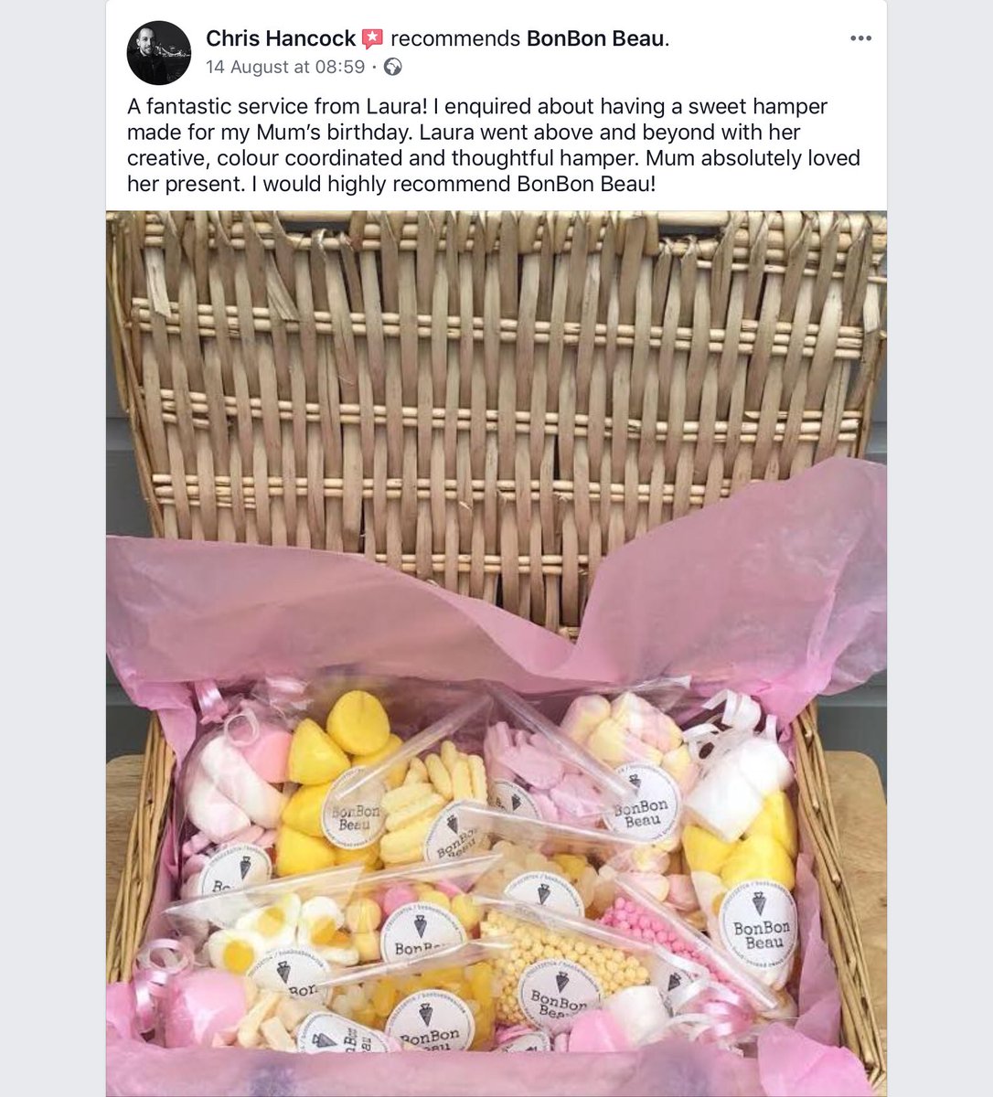 So lovely to hear back from customers! Get in touch today to see how we can help make your someone’s day special #sweettreats