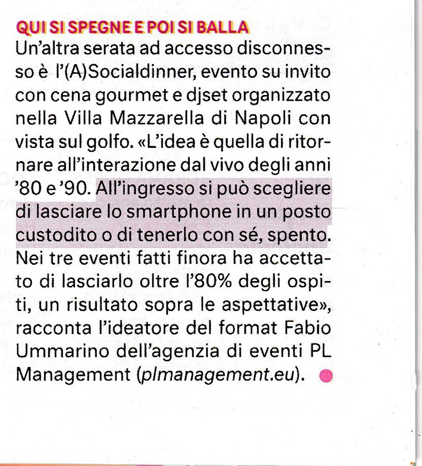 fabioumma's tweet photo. La stampa nazionale parla di (A)Socialdinner a Villa Mazzarella. Grazie alla rivista @Starbene ed alla giornalista @sessa_ale per lo splendido articolo! #pressrelase #strabene #asocialdinner #villamazzarella #plmanagement #PensiamoinGrande https://t.co/wSYF8vbQu9
