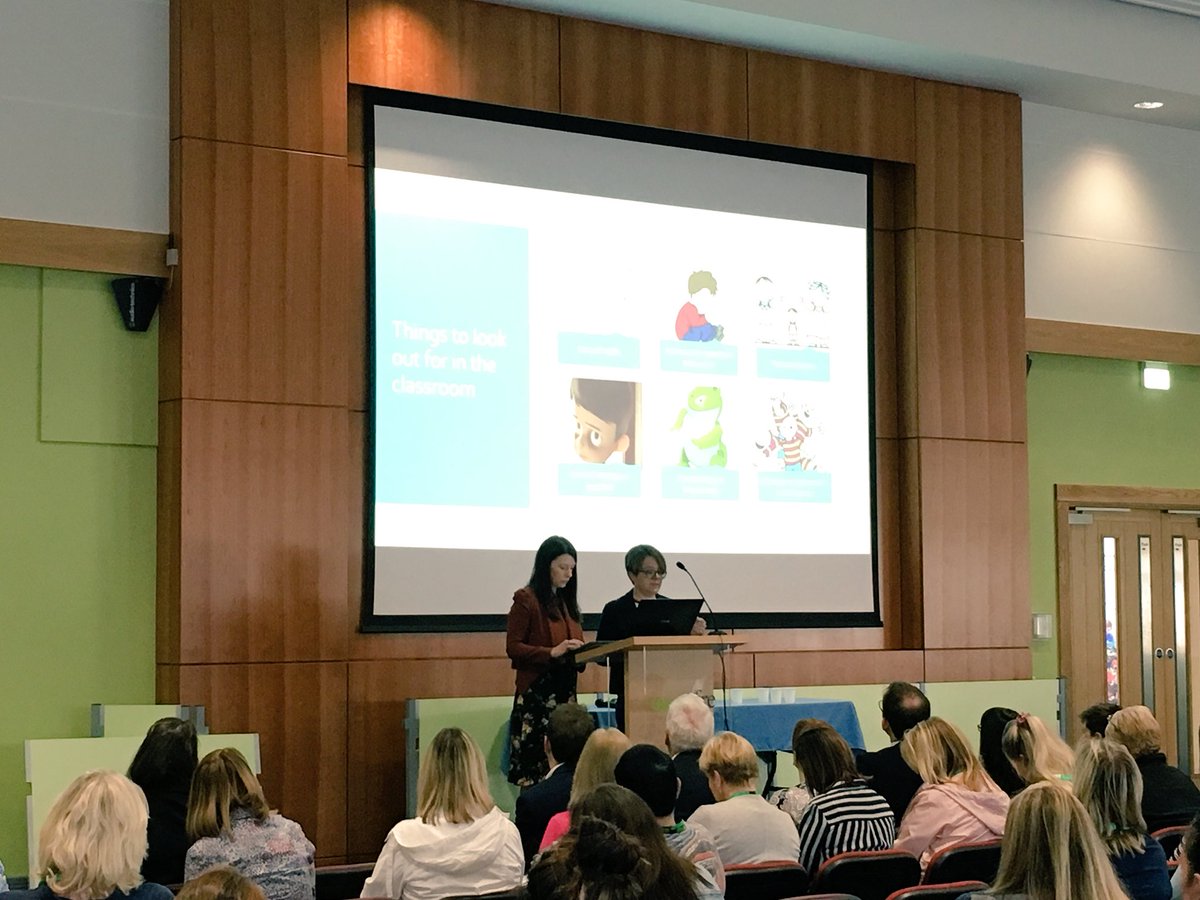 CCEA_info's tweet photo. Our 1st speakers of the day @DrHeatherHanna &amp; @SiobhanRogan discuss the mental health needs of children with intellectual disability. https://t.co/pSouNKNQWv