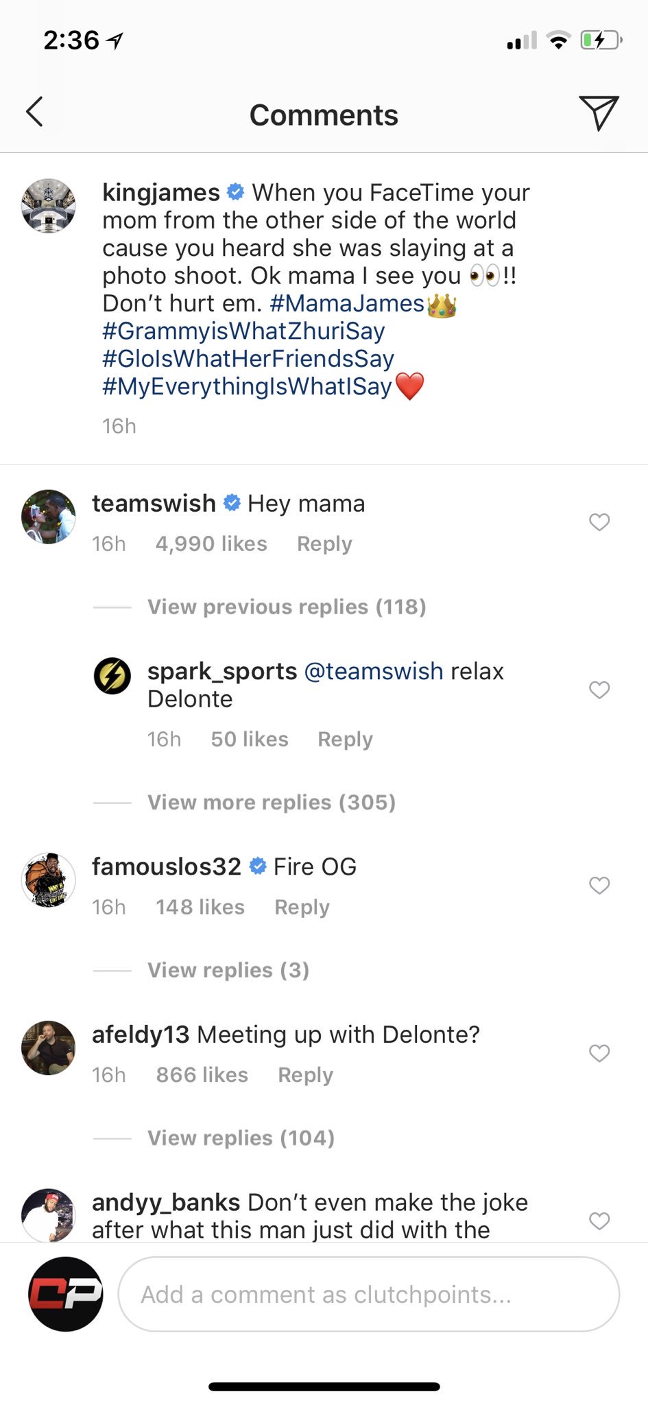 ClutchPoints X JR Smith s comment on LeBron James photo of his mom has everyone calling him Delonte West. https t byYpvd8tIr X