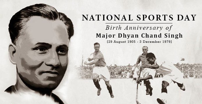 OnlineRajan__'s tweet photo. On the Occasion of National Sports Day, we pay Tributes to the Great Dhyan Chand who put India on the Sports Map of the World.

Also, Tributes to all Sportsmen and Sportswomen who have Toiled and Sweated for years to bring Glory to India.

#NationalSportsDay https://t.co/fCIvAgl0kG