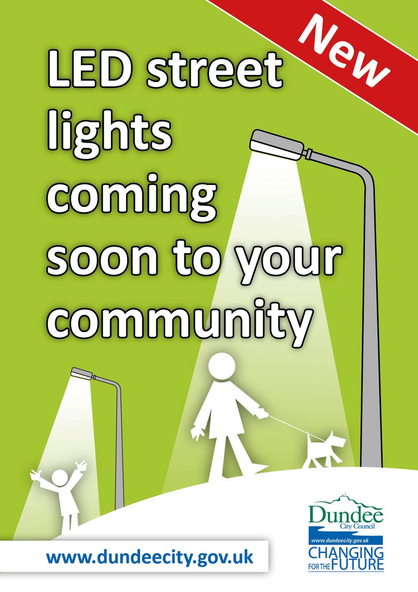DundeeCouncil's tweet image. Did you know that every new street light installed will save around 50% energy of the one it replaces? #LEDReplacement