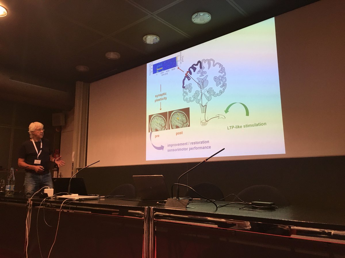 RELabETHZ's tweet photo. Great talk by Hubert Dinse from @ruhrunibochum on driving human plasticity and learning through sensory stimulation at #HBTConference 2018: „I have never seen so many somatosensory people in a room“. https://t.co/lFdLEHXm42