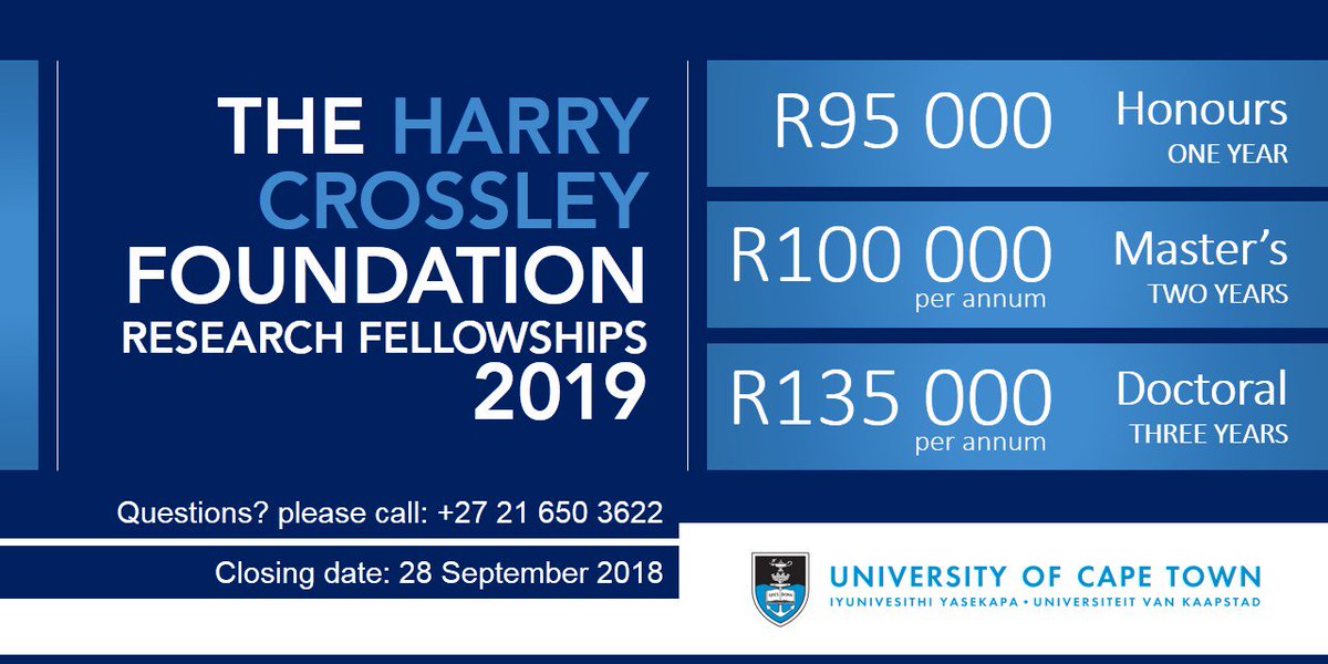 #Postgrad funding opportunities <a href="/UCT_news/">UCT</a> : Students from all faculties are welcome to apply if you have at least a 70% aggregate (GPA). Give yourself enough time to compile all the application requirements. Download more info here: bit.ly/UCTprestigious…