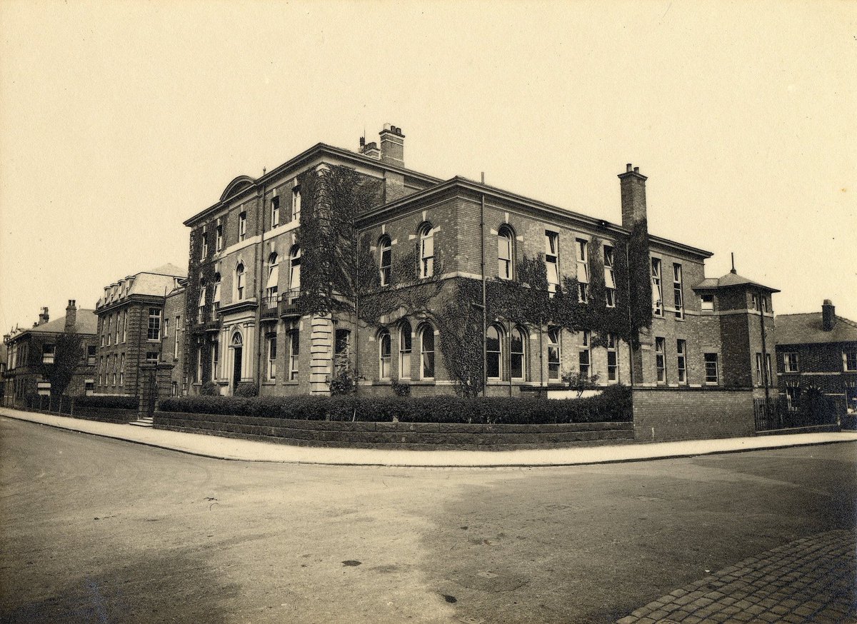 altyheritage's tweet photo. #Altrincham General Hospital through the decades: 1870 by Peter Pons, architect; remodelled 1914 by Frank B. Dunkerley; 1950s photo &amp; in 2018 after being
 dismantled &amp; carefully rebuilt by @Citybranch closer to original design. This landmark building is looking great @civic_voice https://t.co/CiAewGtaJ3