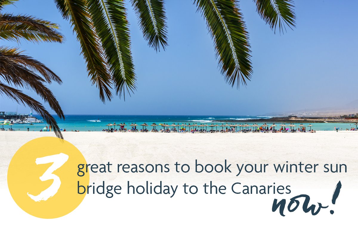 FirstForBridge's tweet image. Beat the January blues with one of our winter sun bridge holidays to the Canary Islands which are both confirmed - so you can book your flight with confidence knowing the holiday will not be cancelled. Lots of regional flights available at great prices! mailchi.mp/arenatravel/3-…
