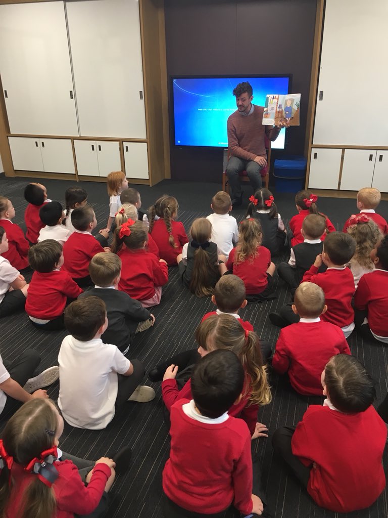 ClydePrimary's tweet photo. Our P1 children had a great time meeting author Grant Koper. He read his new story and everyone thought it was very funny! #literacyforall #storytimeisfun https://t.co/j3Pk2Lcsc6