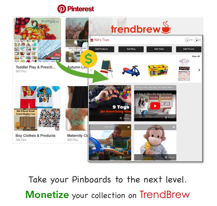 Trendbrew's tweet photo. Like #Pinterest, TrendBrew not only allows u to create Trendstores w/ products, content, &amp; help you grow traffic to ur blog, but also make ur content shoppable. Start monetizing today! #influencers #bloggertribe #lifestyleblogger #pinterestblogger 
https://t.co/z98IPbPjtP https://t.co/Jr88n233tQ