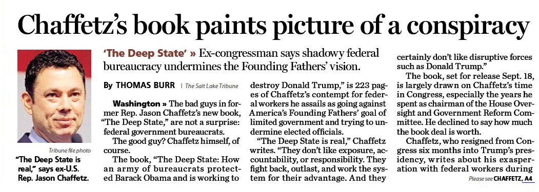 betterutah's tweet image. Also a #FrontPageHeadline today: @jasoninthehouse and his ever-present conspiracy theories. 

We&apos;ll be at Barnes and Noble with our tinfoil hats on Sept. 18 if anyone wants to join us and get a copy of his book! #utpol