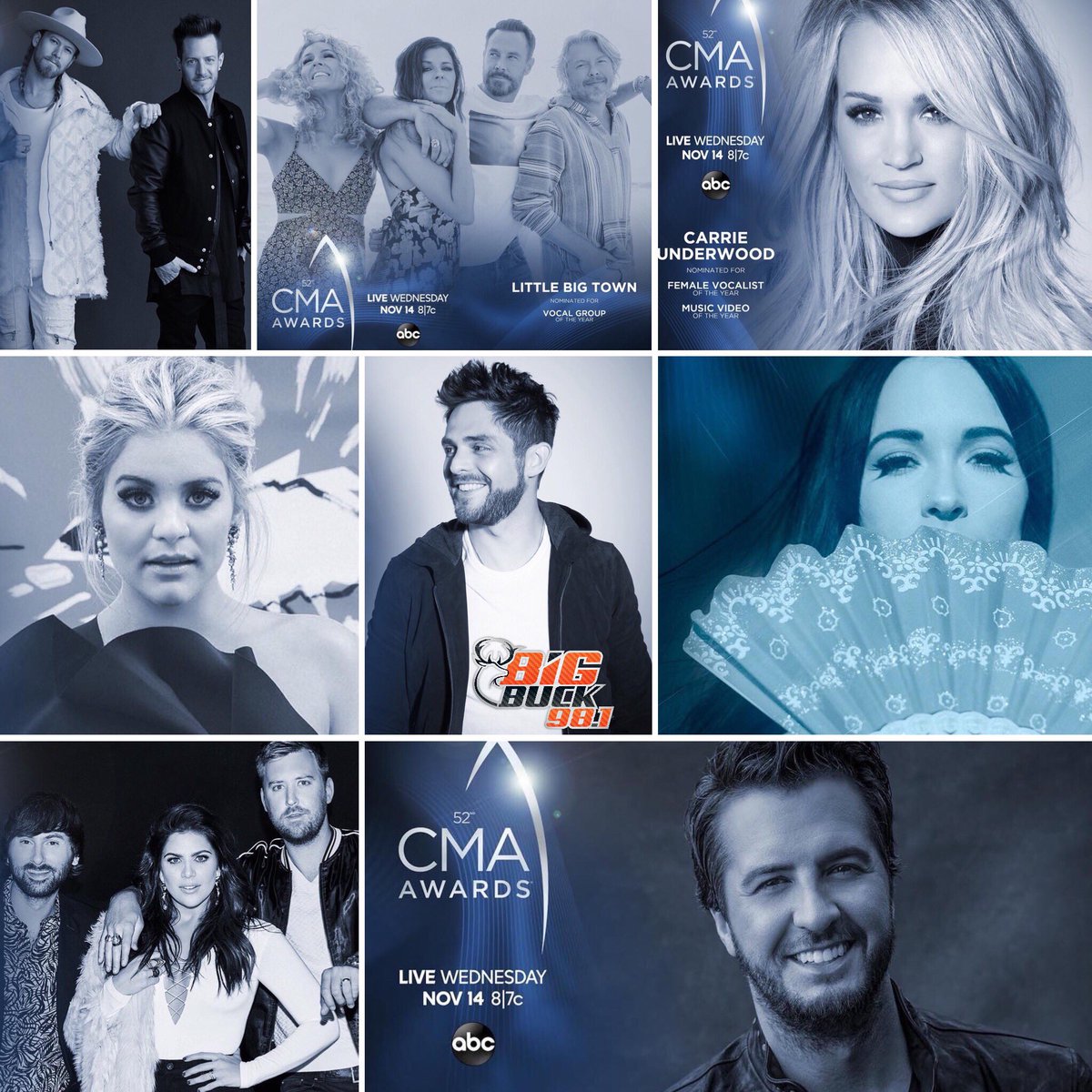 The nominees are looking good! 🙌🏼🎤🎶🔥🔥#CMAawards #BigBuck981 #BigBuckFun